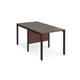 Maestro 25 back to back straight desks 800mm x 1600mm - black bench leg frame, walnut top