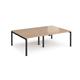 Adapt double back to back desks 2400mm x 1600mm - black frame, beech top