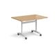 Rectangular deluxe fliptop meeting table with white frame 1200mm x 800mm - oak