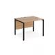 Maestro 25 straight desk 800mm x 800mm - black bench leg frame, beech top