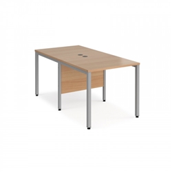 Maestro 25 back to back straight desks 800mm x 1600mm - silver bench leg frame, beech top