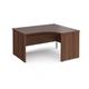 Maestro 25 right hand ergonomic desk 1400mm wide - walnut top with panel end leg