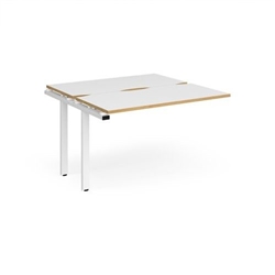 Adapt add on unit single 1200mm x 1200mm - white frame, white top with oak edging