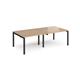 Adapt double back to back desks 2400mm x 1200mm - black frame, beech top