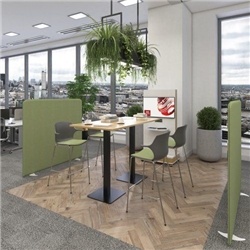 Brescia rectangular poseur table with flat square brushed steel bases 1400mm x 800mm - barcelona walnut