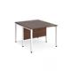 Maestro 25 back to back straight desks 1000mm x 1200mm - white bench leg frame, walnut top