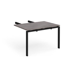 Adapt add on unit double return desk 800mm x 1200mm - black frame, grey oak top