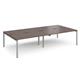 Adapt double back to back desks 3200mm x 1600mm - silver frame, walnut top