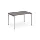 Adapt single desk 1200mm x 800mm - silver frame, grey oak top