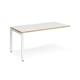 Adapt add on unit single 1600mm x 800mm - white frame, white top with oak edging