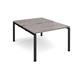 Adapt back to back desks 1200mm x 1600mm - black frame, grey oak top