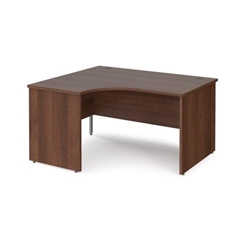 Maestro 25 left hand ergonomic desk 1400mm wide - walnut top with panel end leg