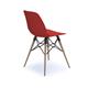 Strut multi-purpose chair with natural oak 4 leg frame and black steel detail - red