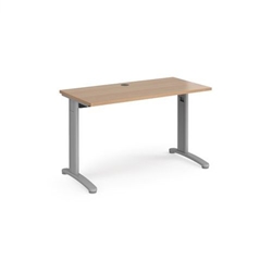 TR10 straight desk 1200mm x 600mm - silver frame, beech top