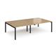 Adapt double back to back desks 2800mm x 1600mm - black frame, oak top