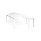 Adapt back to back desks 1400mm x 1600mm with 800mm return desks - white frame, white top
