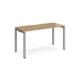 Adapt single desk 1400mm x 600mm - silver frame, oak top