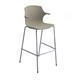 Roscoe high stool with chrome legs and plastic shell with arms - sandy beech