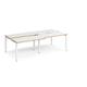 Adapt sliding top double back to back desks 2400mm x 1200mm - white frame, white top with oak edging
