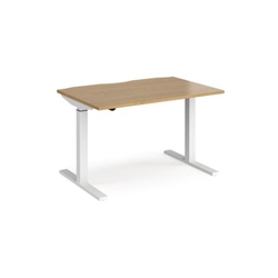 Elev8 Mono straight sit-stand desk 1200mm x 800mm - white frame, oak top