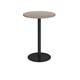 Monza circular poseur table with flat round black base 800mm - barcelona walnut
