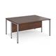 Maestro 25 back to back straight desks 1600mm x 1200mm - silver bench leg frame, walnut top