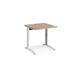 TR10 height settable straight desk 800mm x 800mm - white frame, beech top
