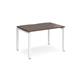 Adapt single desk 1200mm x 800mm - white frame, walnut top