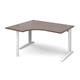TR10 left hand ergonomic desk 1400mm - white frame, walnut top