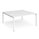 Adapt sliding top back to back desks 1600mm x 1200mm - white frame, white top