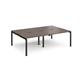 Adapt double back to back desks 2400mm x 1600mm - black frame, walnut top