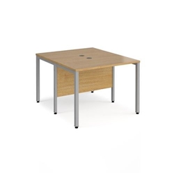 Maestro 25 back to back straight desks 1000mm x 1200mm - silver bench leg frame, oak top