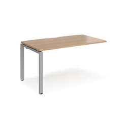 Adapt add on unit single 1400mm x 800mm - silver frame, beech top