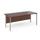 Maestro 25 straight desk 1800mm x 800mm - silver H-frame leg, walnut top