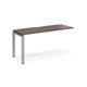 Adapt add on unit single 1600mm x 600mm - silver frame, walnut top