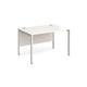 Maestro 25 straight desk 1200mm x 800mm - white bench leg frame, white top