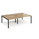 Adapt sliding top double back to back desks 2400mm x 1600mm - black frame, oak top