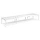 Adapt sliding top triple back to back desks 4800mm x 1200mm - white frame, white top
