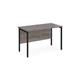 Maestro 25 straight desk 1200mm x 600mm - black H-frame leg, grey oak top