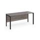 Maestro 25 straight desk 1600mm x 600mm - black bench leg frame, grey oak top