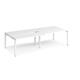 Adapt sliding top double back to back desks 2800mm x 1200mm - white frame, white top
