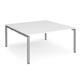 Adapt sliding top back to back desks 1600mm x 1200mm - silver frame, white top