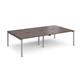 Adapt double back to back desks 2800mm x 1600mm - silver frame, walnut top