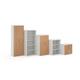 Duo double door cupboard 740mm high with 1 shelf - white with beech doors