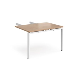 Adapt add on unit double return desk 800mm x 1200mm - white frame, beech top