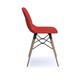Strut multi-purpose chair with natural oak 4 leg frame and black steel detail - red