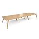 Fuze triple back to back desks 4800mm x 1600mm with oak legs - white underframe, oak top