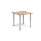 Rectangular silver radial leg meeting table 800mm x 800mm - beech