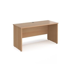 Maestro 25 straight desk 1400mm x 600mm - beech top with panel end leg