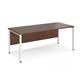 Maestro 25 straight desk 1800mm x 800mm - white bench leg frame, walnut top